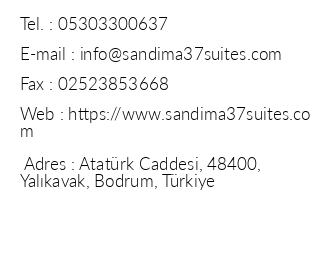 Sandima 37 Hotel Bodrum iletiim bilgileri